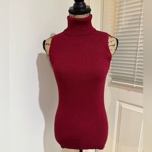 Lexen Red Sleeveless Turtleneck Sweater size Large
